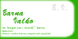 barna valko business card